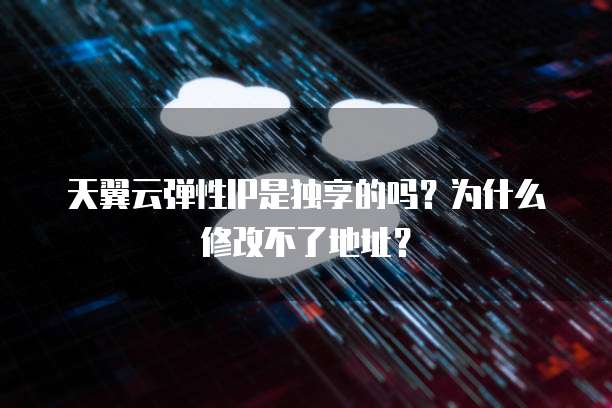 天翼云弹性IP是独享的吗？为什么修改不了地址？