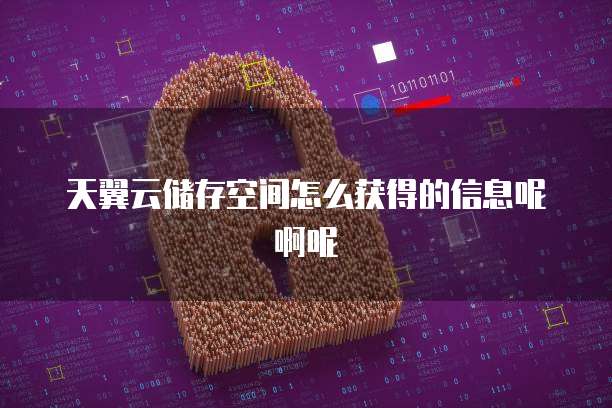 天翼云储存空间怎么获得的信息呢啊呢