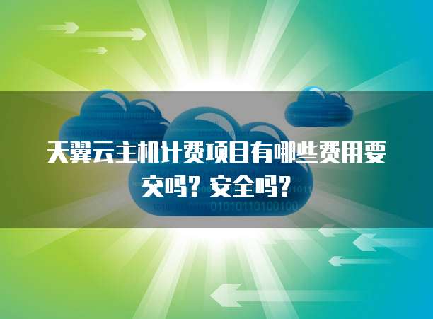 天翼云主机计费项目有哪些费用要交吗？安全吗？