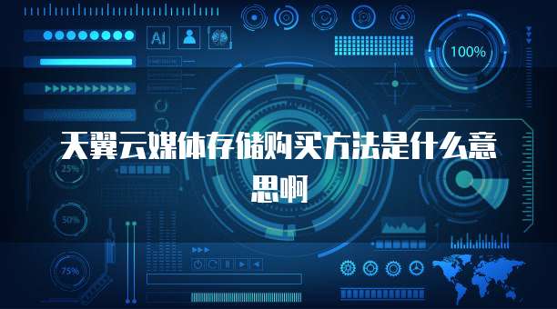 天翼云媒体存储购买方法是什么意思啊