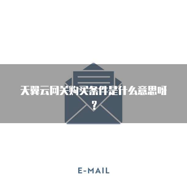 天翼云网关购买条件是什么意思呀?