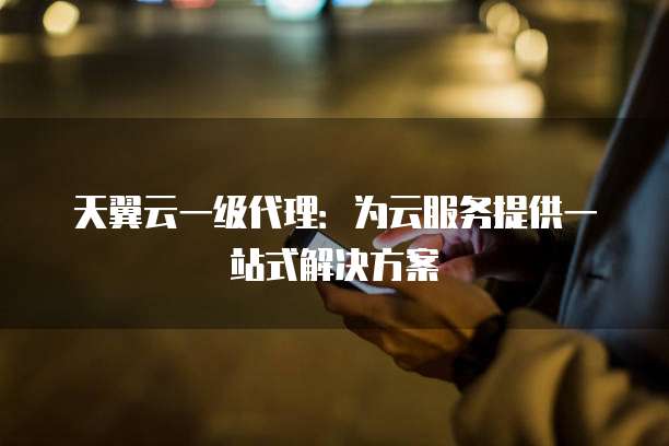 天翼云一级代理:为云服务提供一站式解决方案