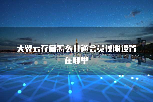 天翼云存储怎么开通会员权限设置在哪里