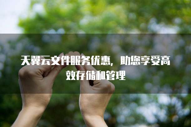 天翼云文件服务优惠,助您享受高效存储和管理