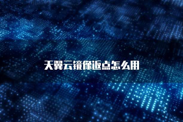 天翼云镜像返点怎么用