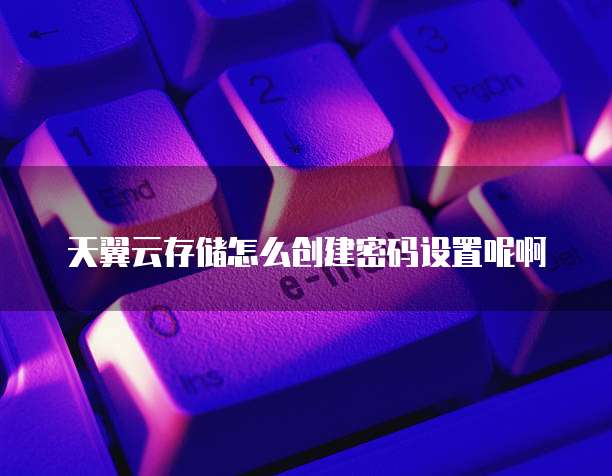 天翼云存储怎么创建密码设置呢啊