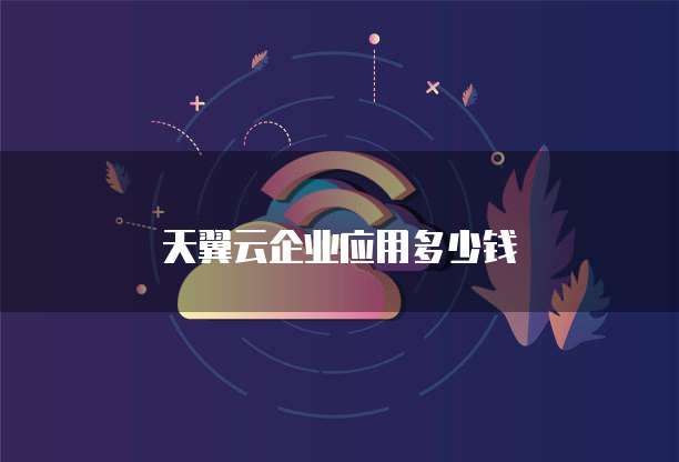 天翼云企业应用多少钱