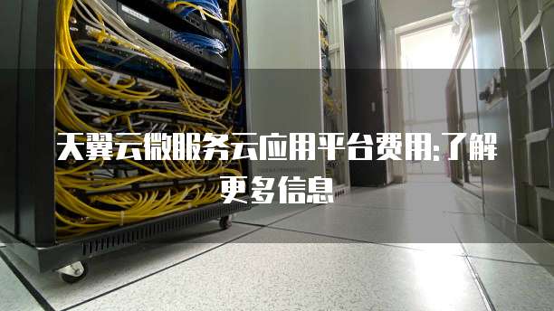 天翼云微服务云应用平台费用:了解更多信息