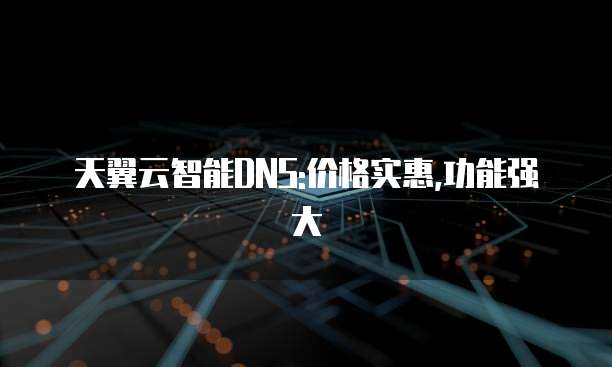 天翼云智能DNS:价格实惠,功能强大