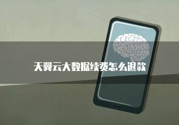 天翼云大数据续费怎么退款