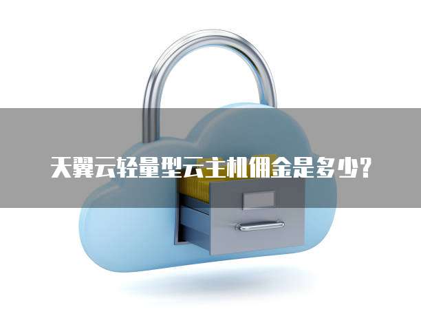天翼云轻量型云主机佣金是多少？