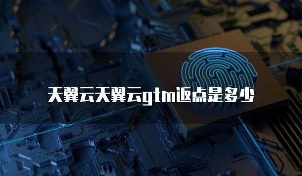 天翼云天翼云gtm返点是多少