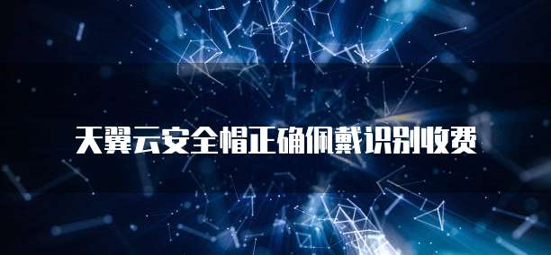 天翼云安全帽正确佩戴识别收费