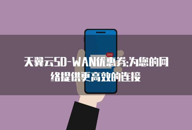 天翼云SD-WAN优惠券:为您的网络提供更高效的连接