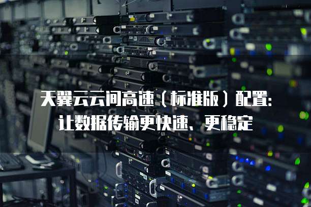 天翼云云间高速(标准版)配置:让数据传输更快速、更稳定
