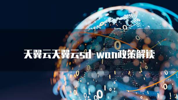 天翼云天翼云sd-wan政策解读