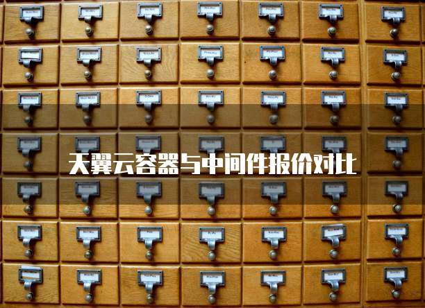天翼云容器与中间件报价对比
