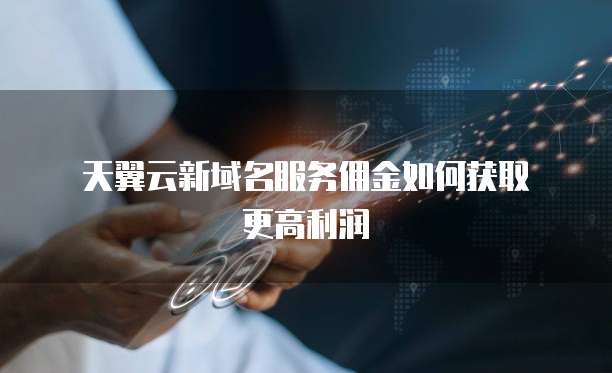天翼云新域名服务佣金如何获取更高利润
