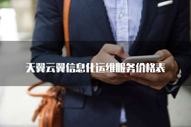天翼云翼信息化运维服务价格表