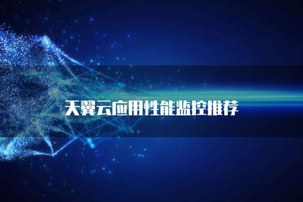 天翼云应用性能监控推荐