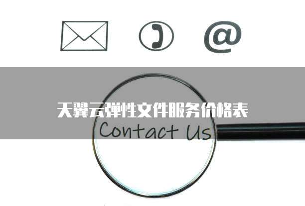 天翼云弹性文件服务价格表