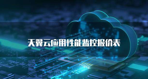 天翼云应用性能监控报价表
