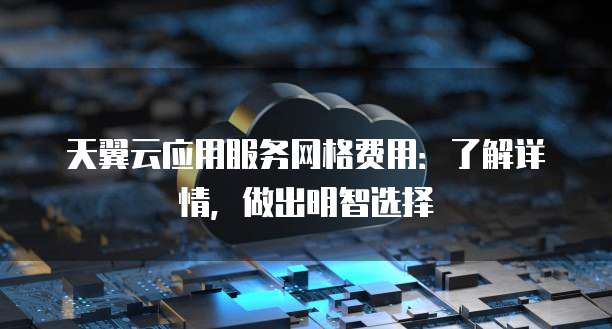 天翼云应用服务网格费用:了解详情,做出明智选择