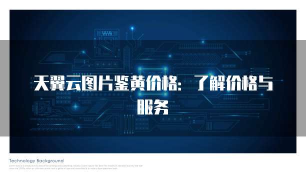 天翼云图片鉴黄价格：了解价格与服务