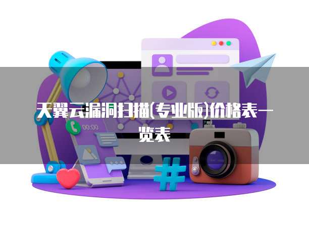 天翼云漏洞扫描(专业版)价格表一览表