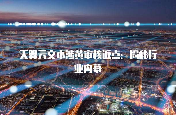 天翼云文本涉黄审核返点：揭秘行业内幕
