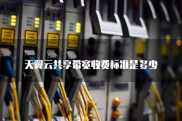 天翼云共享带宽收费标准是多少