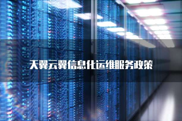 天翼云翼信息化运维服务政策