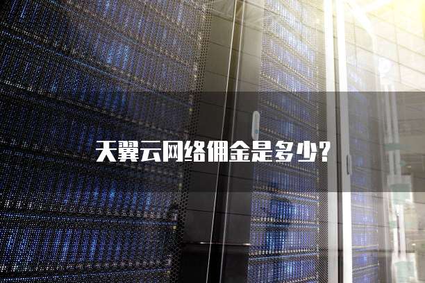 天翼云网络佣金是多少?
