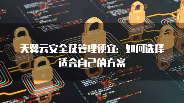 天翼云安全及管理便宜:如何选择适合自己的方案