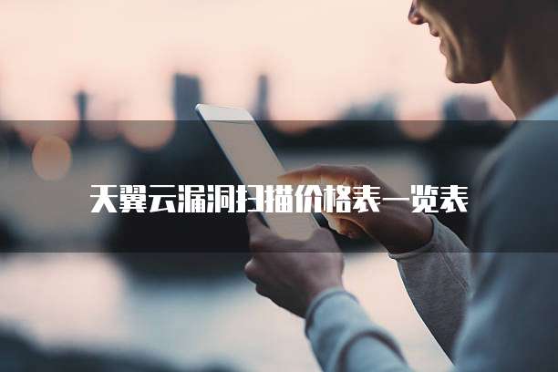 天翼云漏洞扫描价格表一览表