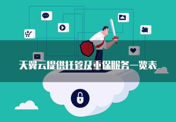 天翼云提供托管及重保服务一览表
