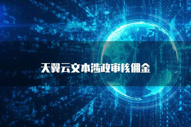天翼云文本涉政审核佣金