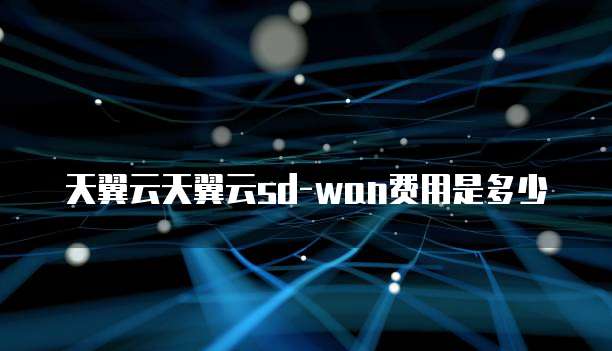 天翼云天翼云sd-wan费用是多少