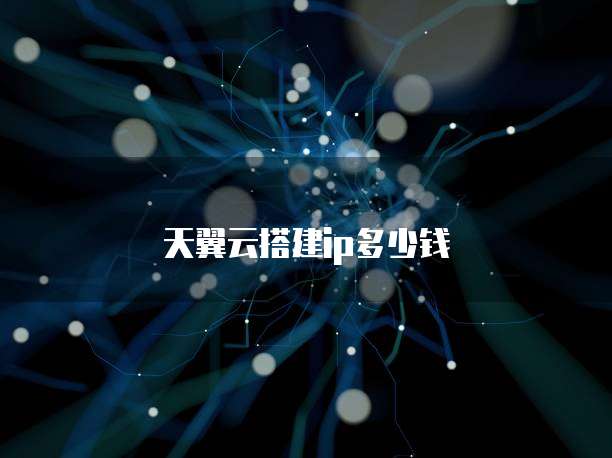 天翼云搭建ip多少钱