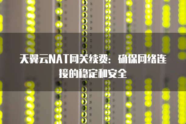 天翼云NAT网关续费:确保网络连接的稳定和安全