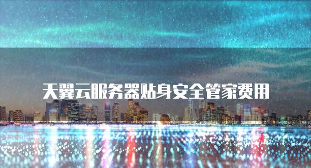 天翼云服务器贴身安全管家费用