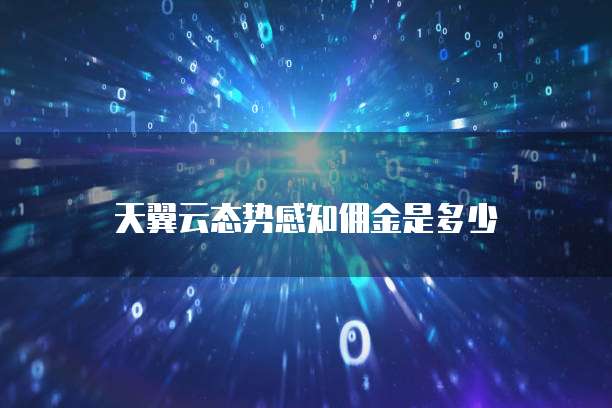 天翼云态势感知佣金是多少