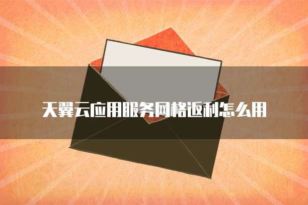 天翼云应用服务网格返利怎么用