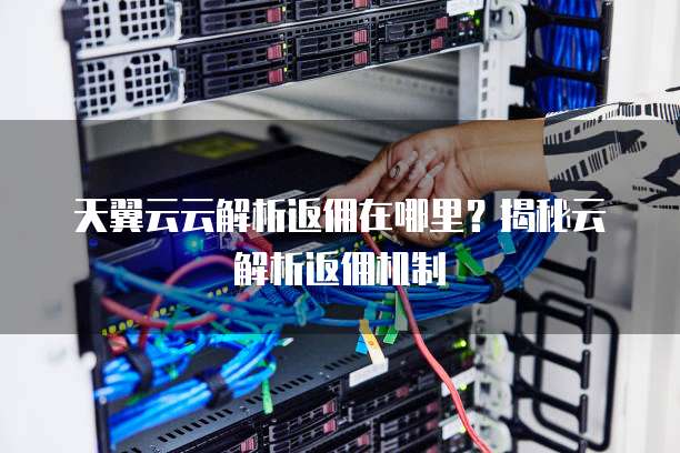 天翼云云解析返佣在哪里?揭秘云解析返佣机制