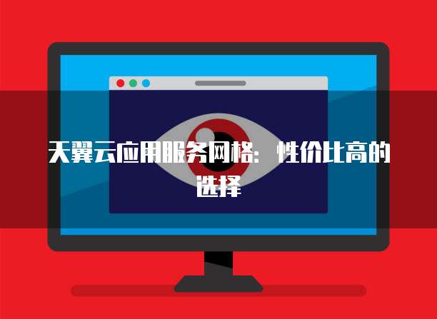 天翼云应用服务网格:性价比高的选择