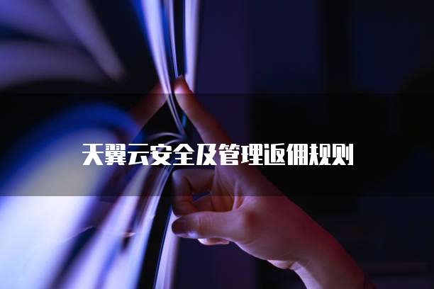 天翼云安全及管理返佣规则