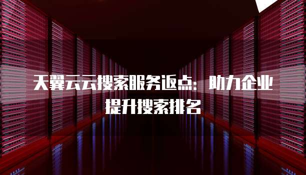 天翼云云搜索服务返点:助力企业提升搜索排名