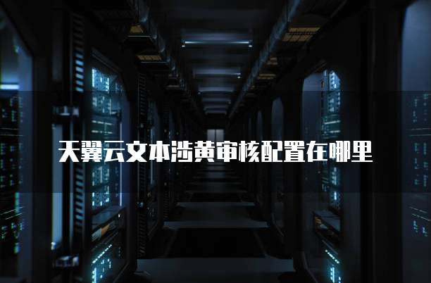 天翼云文本涉黄审核配置在哪里