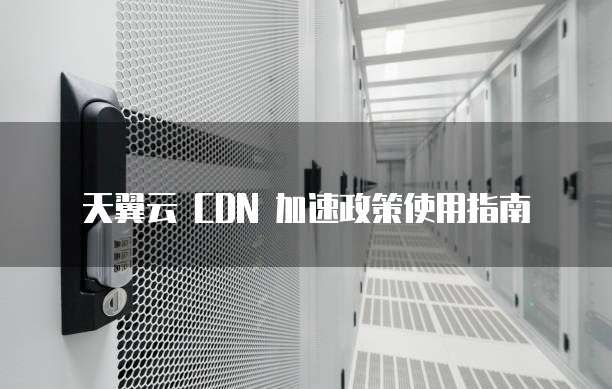 天翼云 CDN 加速政策使用指南