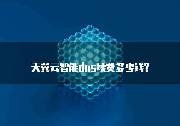 天翼云智能dns续费多少钱?